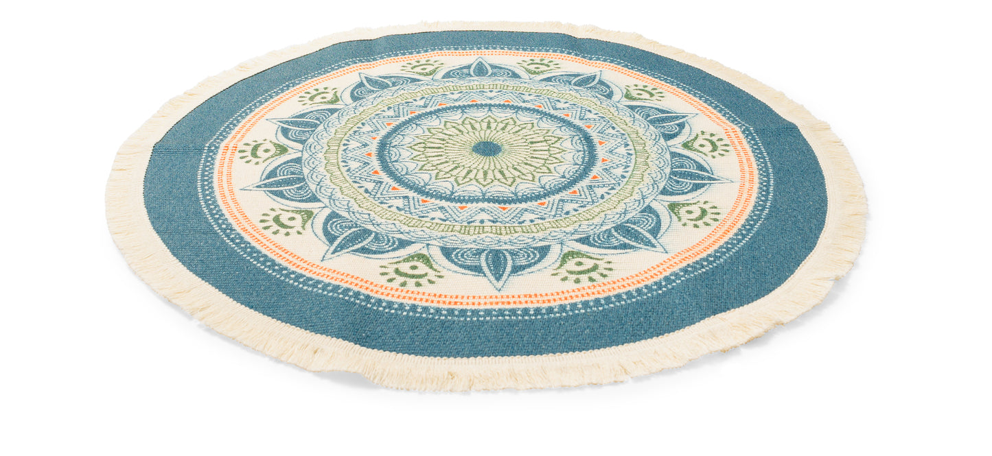 Hand Woven Mandala Meditation Rug for Kids