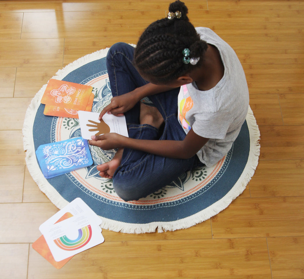 Hand Woven Mandala Meditation Rug for Kids