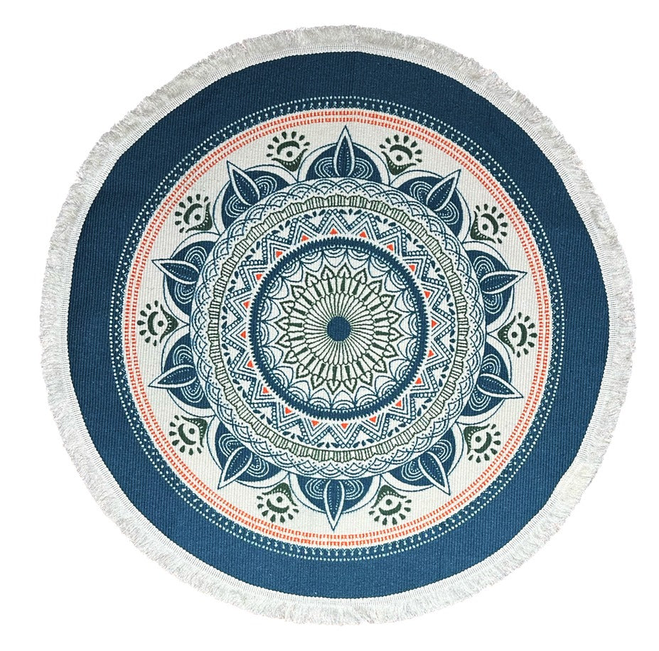 Hand Woven Mandala Meditation Rug for Kids
