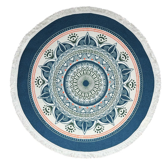 Hand Woven Mandala Meditation Rug for Kids